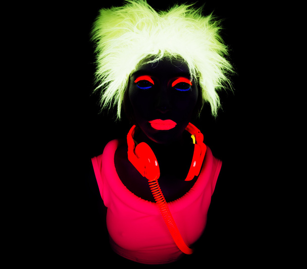 sexy neon uv glow dancer  - Foto, Bild