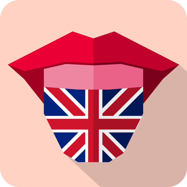 Lengua: Icono web de idioma con bandera. Reino Unido
 - Vector, imagen