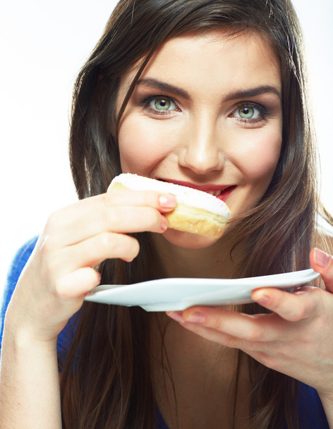 Woman eating donut - Foto, Imagen