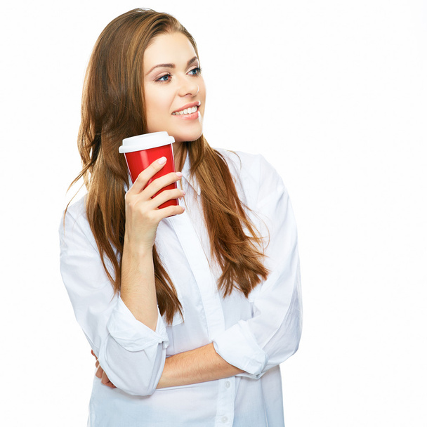 Businesswoman during coffee break - Zdjęcie, obraz