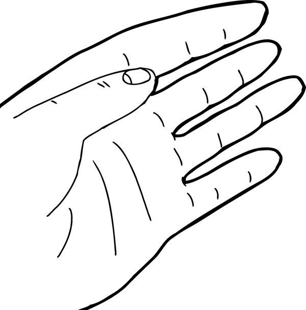 Outlined Left Hand - Vektor, Bild