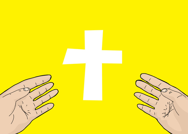 Mains cicatrisées et croix
 - Vecteur, image