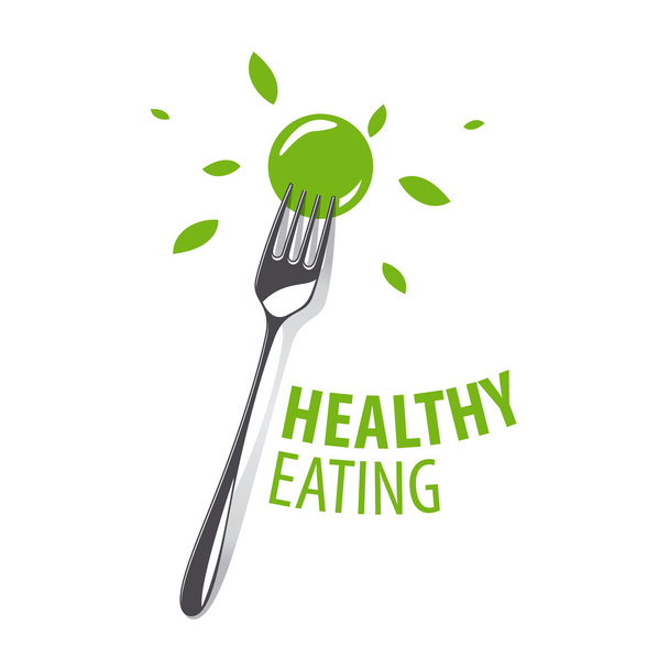 vektorové logo vidlice pro zdravé stravy - Vektor, obrázek
