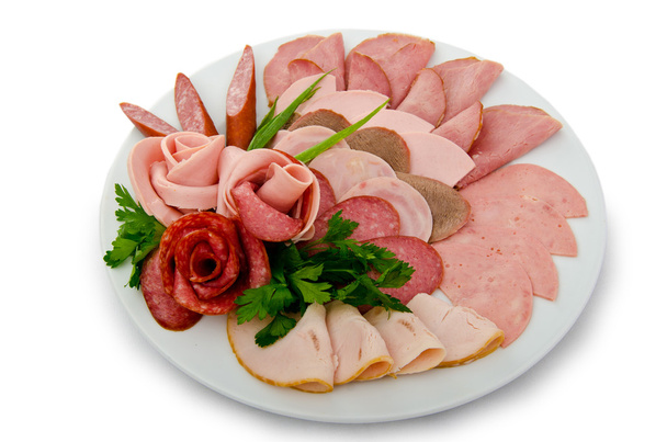 Selección de carne en el plato
 - Foto, imagen