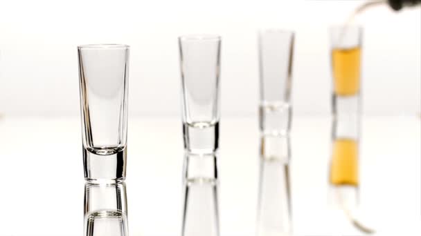 Four double shot glasses - Footage, Video
