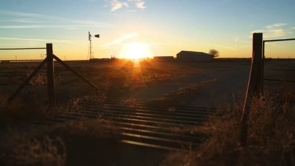 prachtige zonsondergang op een boerderij - Video