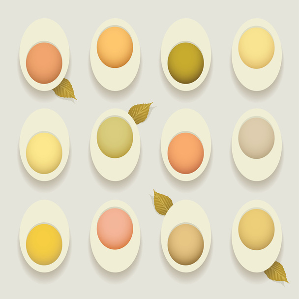Huevos rellenos y duros cocidos
 - Vector, Imagen