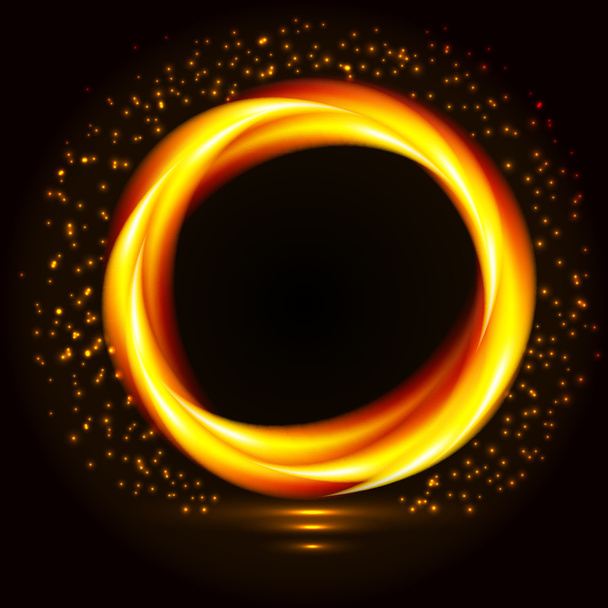 Fire flame in circular frame - Vektor, kép