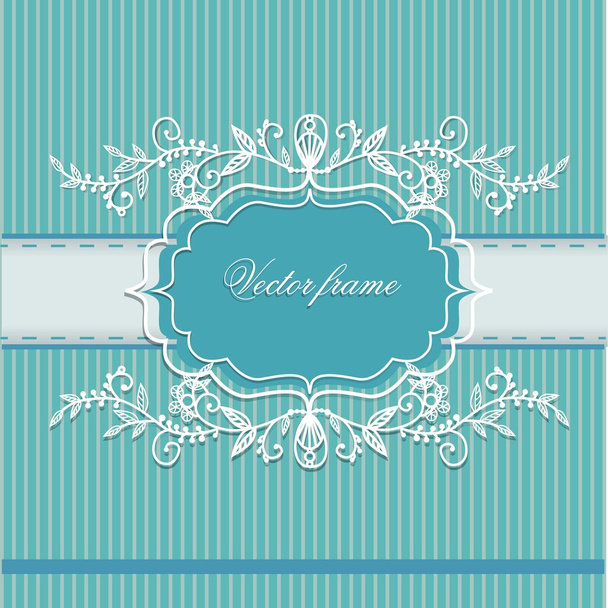 beautiful Invitation  card with frame - Vector, Image