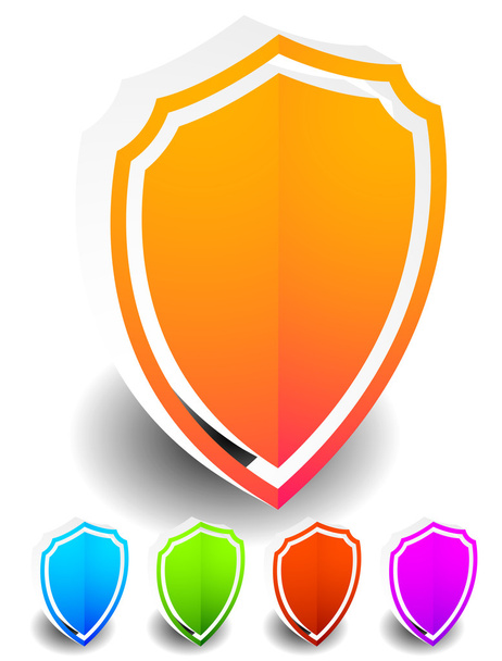 Bright, colorful shield shapes - Vector, afbeelding