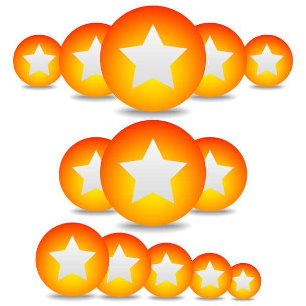 Stars in circles icons - Vector, Image