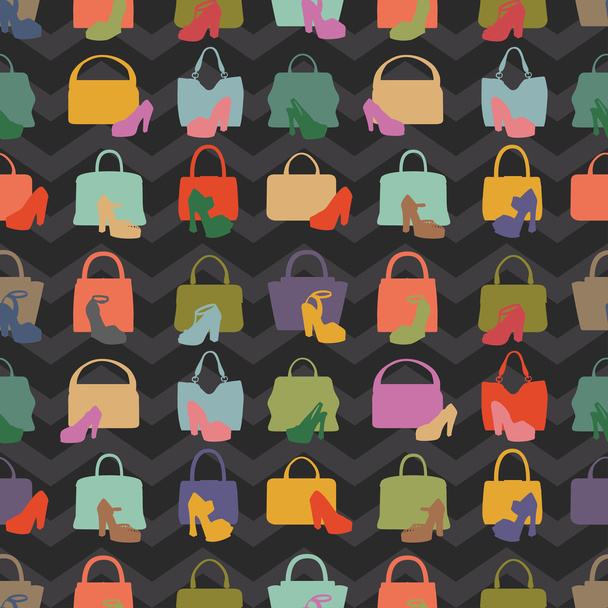 Seamless pattern with handbags,shoes. - Фото, изображение