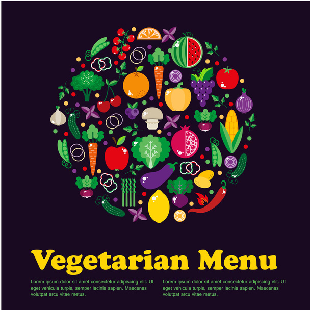 Вегетаріанські меню ресторанів
 - Вектор, зображення
