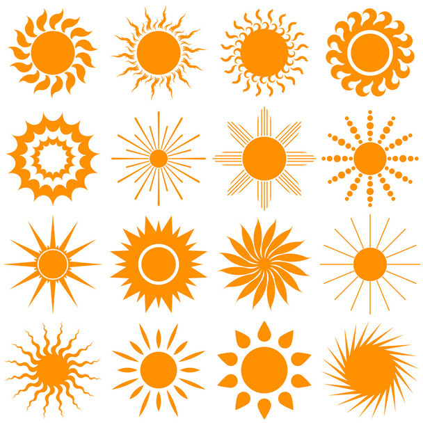 sol icono colección - ilustración vectorial
 - Vector, Imagen