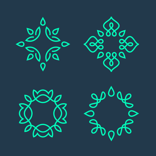 Conjunto de diseño de logotipo monograma de arte de línea simple
 - Vector, imagen