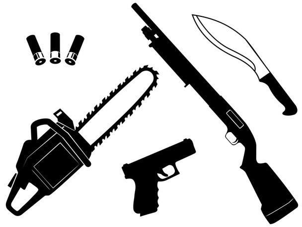 Conjunto de armas criminales gangster
 - Vector, Imagen