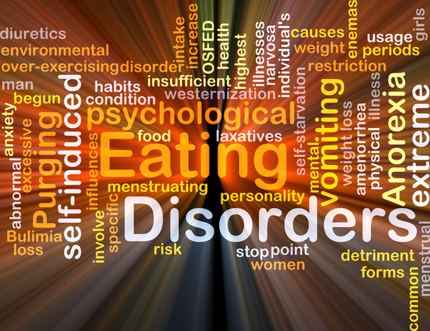 Eating disorders background concept glowing - Photo, Image