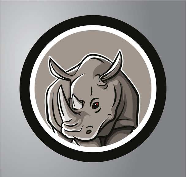 Rhinoceros Circle sticker - Διάνυσμα, εικόνα