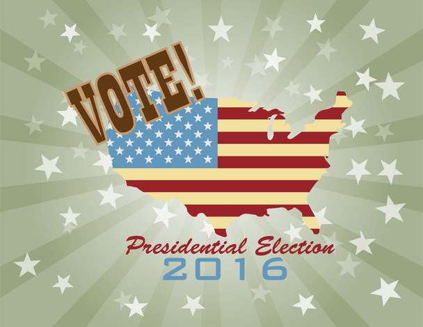 Vote 2016 Presidential Election Retro Vector Illustration - Vector, Image