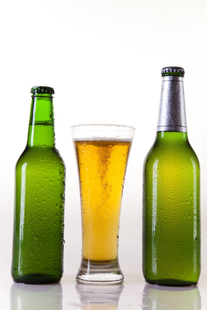 Beer bottle and glass - Fotografie, Obrázek