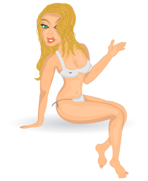 sexy girl in a bikini - Vector, imagen