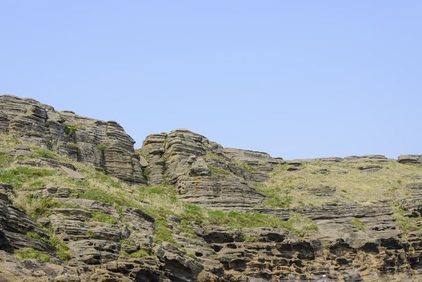 roccia sedimentaria sulla costa di Yongmeori nell'isola di Jeju
 - Foto, immagini