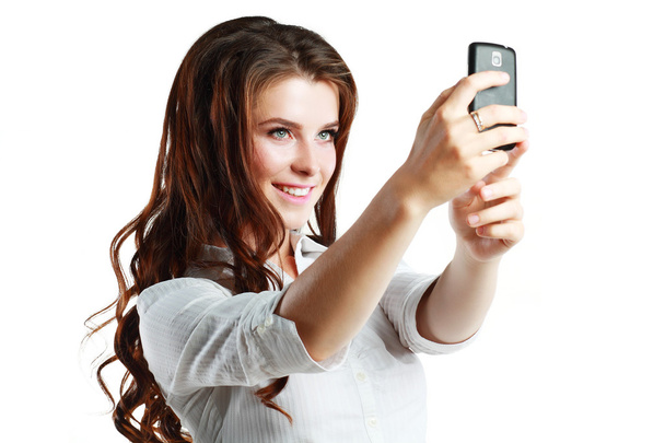 woman taking self picture - Foto, Imagem