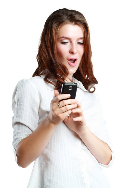 woman using smart phone - Foto, afbeelding