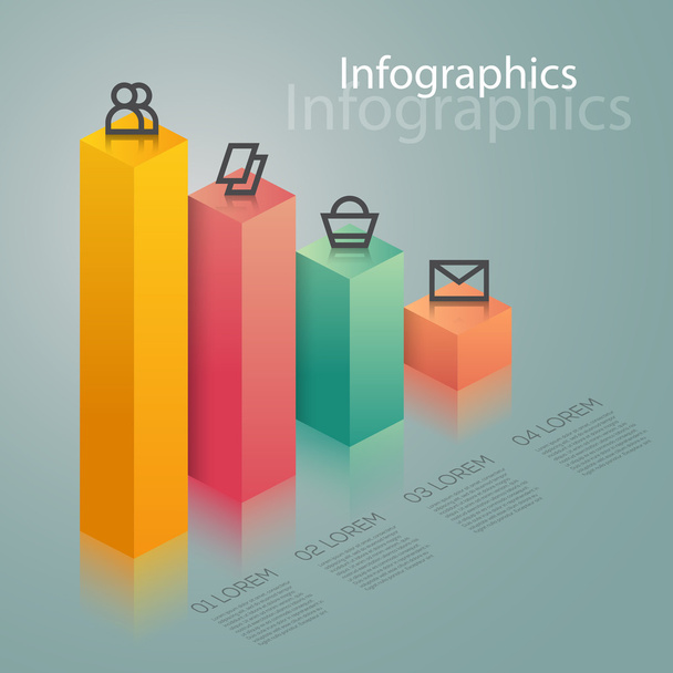 abstract info-graphics with icons - Vector, Image