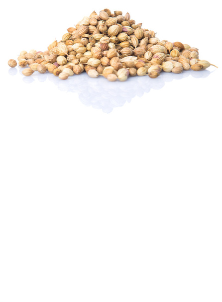 Coriander seed over white background - Foto, Imagen