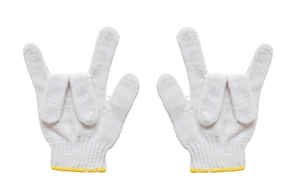 Cotton gloves on white background. - Photo, Image