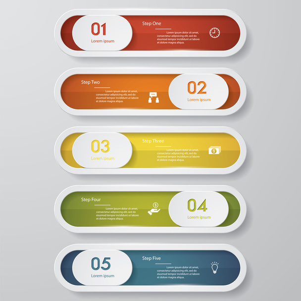 Design clean number banners template. Vector. - Διάνυσμα, εικόνα