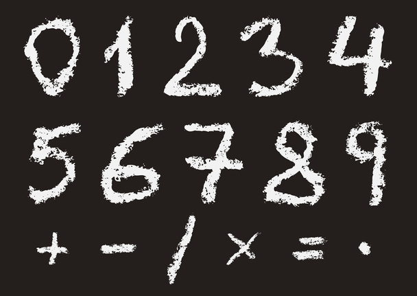 Hand written chalk numbers - Vector, Image