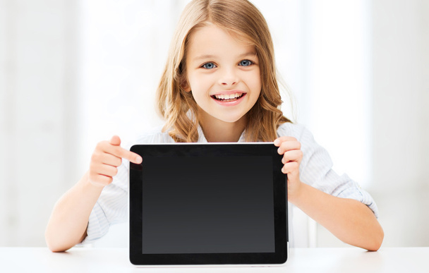 girl with tablet pc at school - Foto, Imagem