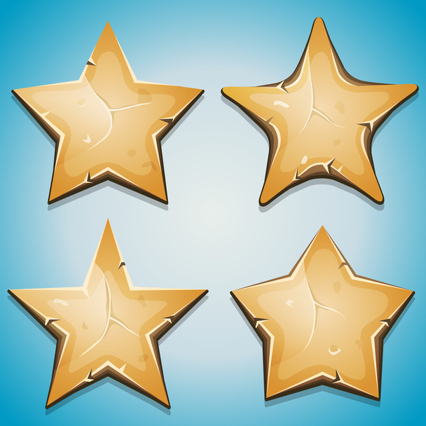 Ícones de estrelas de areia para jogo Ui
 - Vetor, Imagem