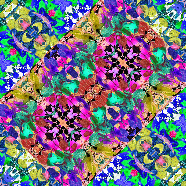 Colorful Modern Floral Pattern - Valokuva, kuva