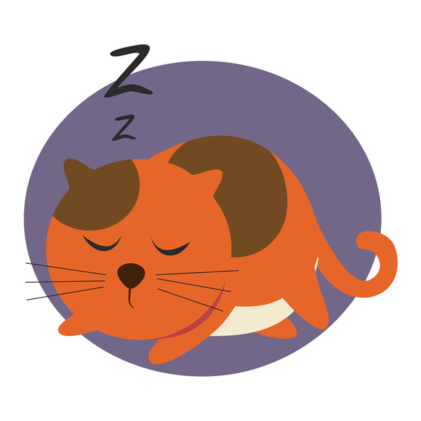 red cat sleeping - Vector, Image