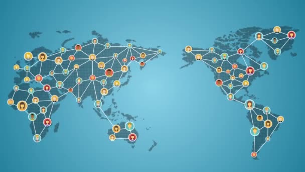 Vernetzung der Menschen der Welt, globales Geschäftsnetzwerk. Social Media Service. 2 - Filmmaterial, Video