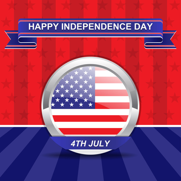 Fourth Of July Amerikaanse Independence Day Card - Vector, afbeelding
