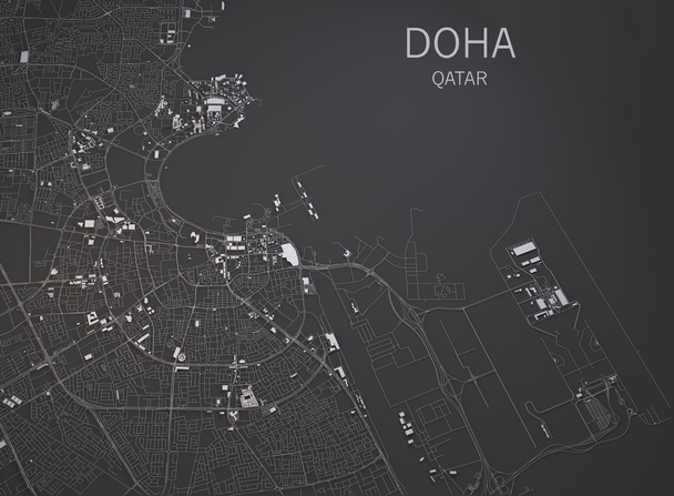 Вигляд з супутника Doha карти - Фото, зображення