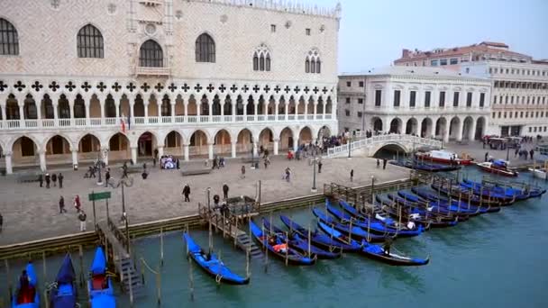 Aerial shot over boats in Venice - Footage, Video