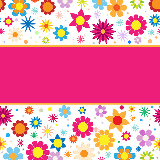 Background with colorful  flowers  - Vector, afbeelding
