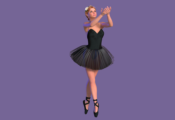Flexible cute ballerina - Foto, Imagem
