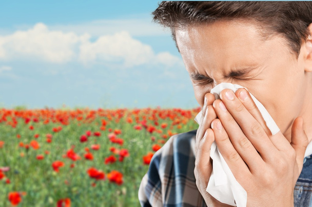 Sneezing, Allergy, Illness. - Fotoğraf, Görsel
