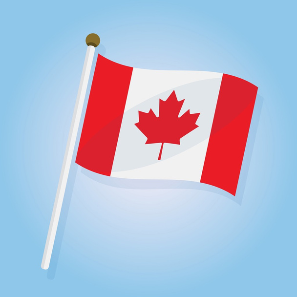Icône du drapeau du Canada inclinée abstraite sur fond dégradé bleu
 - Vecteur, image