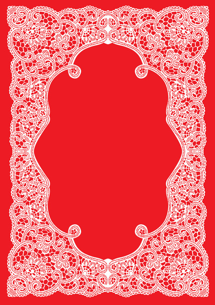 Wedding invitation, frame lace-like - Vector, afbeelding