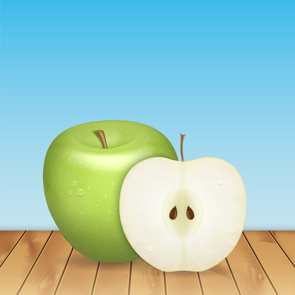 groene appel - Vector, afbeelding