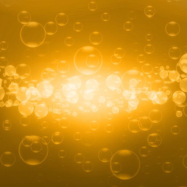 Beer bubbles. Abstract bubbles on yellow background - Photo, Image