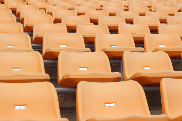 Seat of grandstand in an empty stadium - Photo, Image