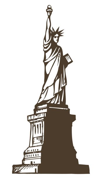 Statue of Liberty. Vector sketch - Vector, Image